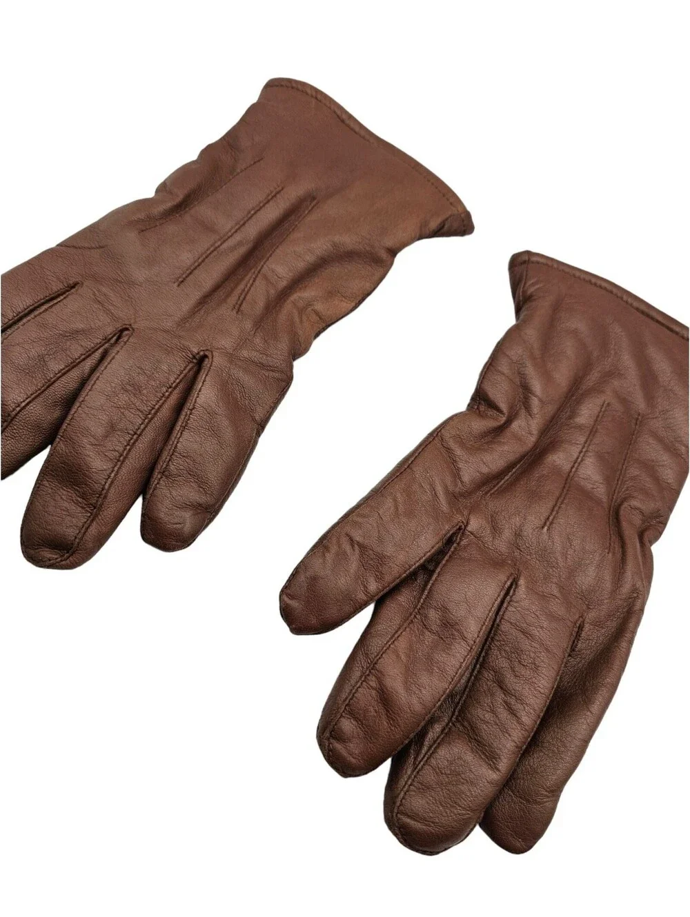 Members Mark Womens Sz M Brown Leather Gloves Lined